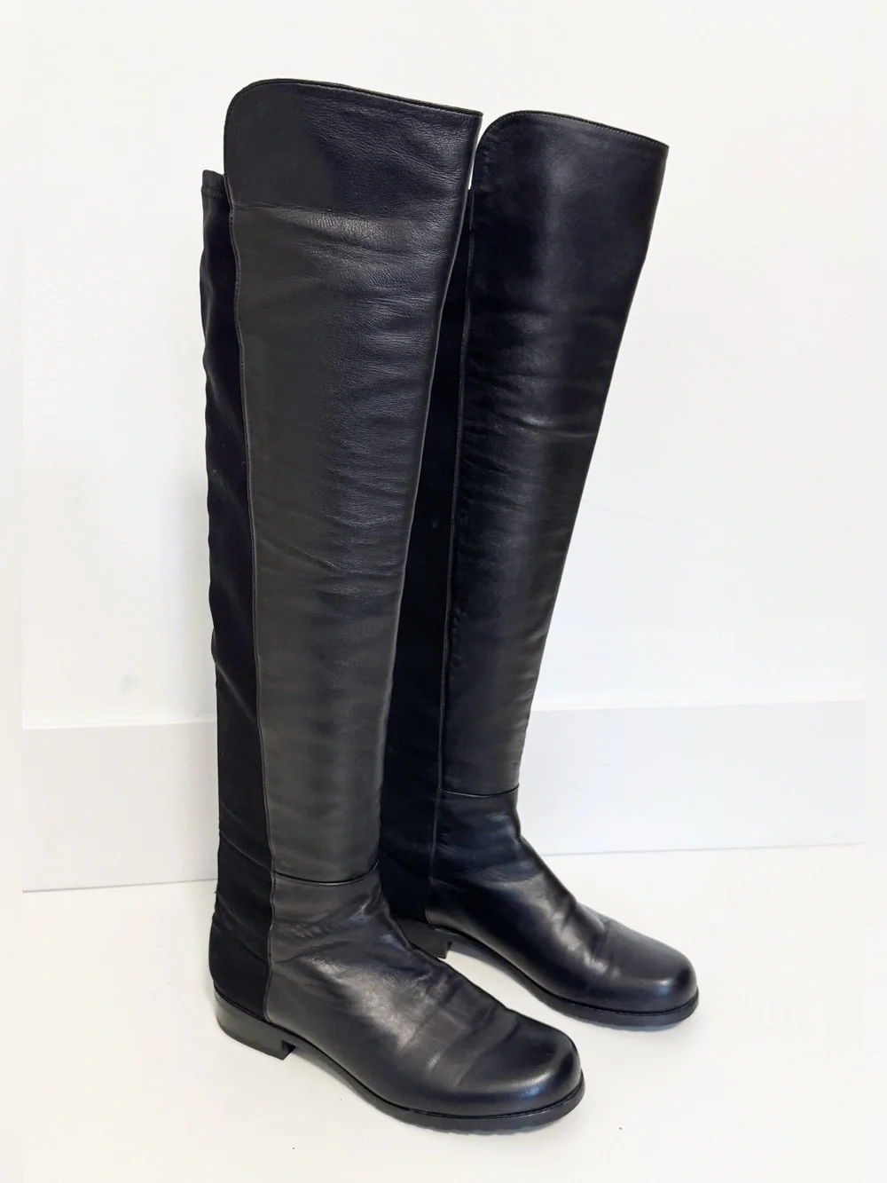 Stuart Weitzman 5050 Boot Black Leather size 6.5
